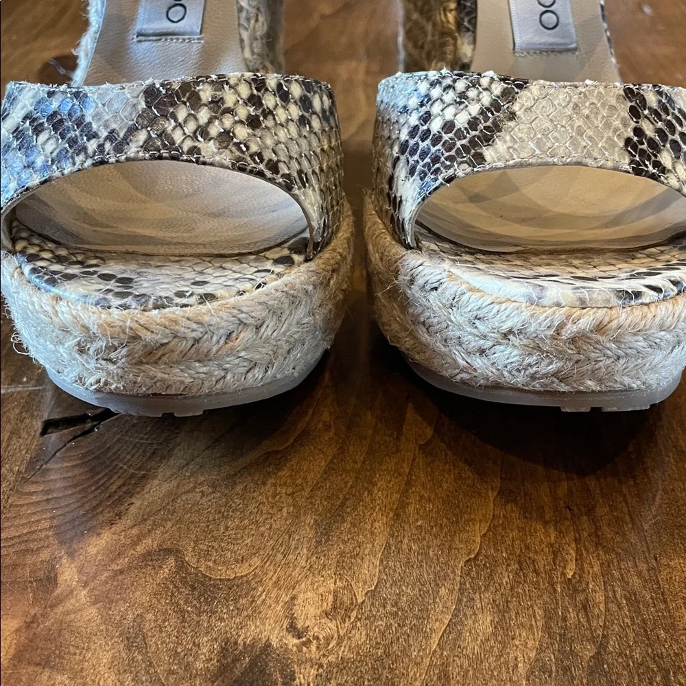 JIMMY CHOO Brown Snakeskin Sandal Espadrilles 36 - Picture 2 of 6